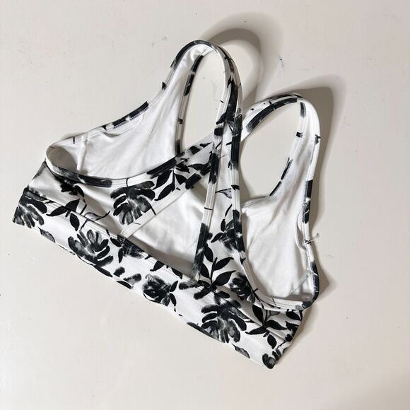 MARIKA Sports Racerback Bra URSULA Seamless White Ink Blot Floral XL  NEW - Picture 3 of 6